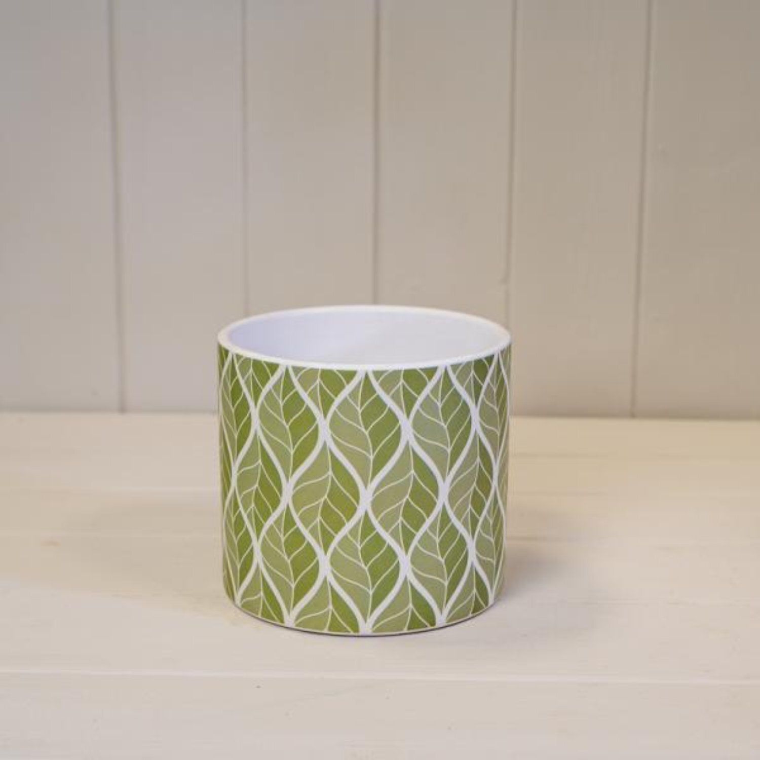Kdmd Rustic Sage Leaf Pot Plant Pot - Pale Green