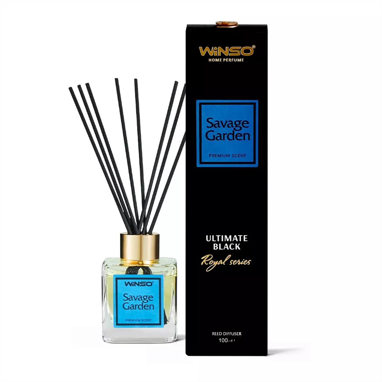 Winso Reed Diffuser Savage Garden Scent Premium Home Perfume Royal Series 100ml - Black