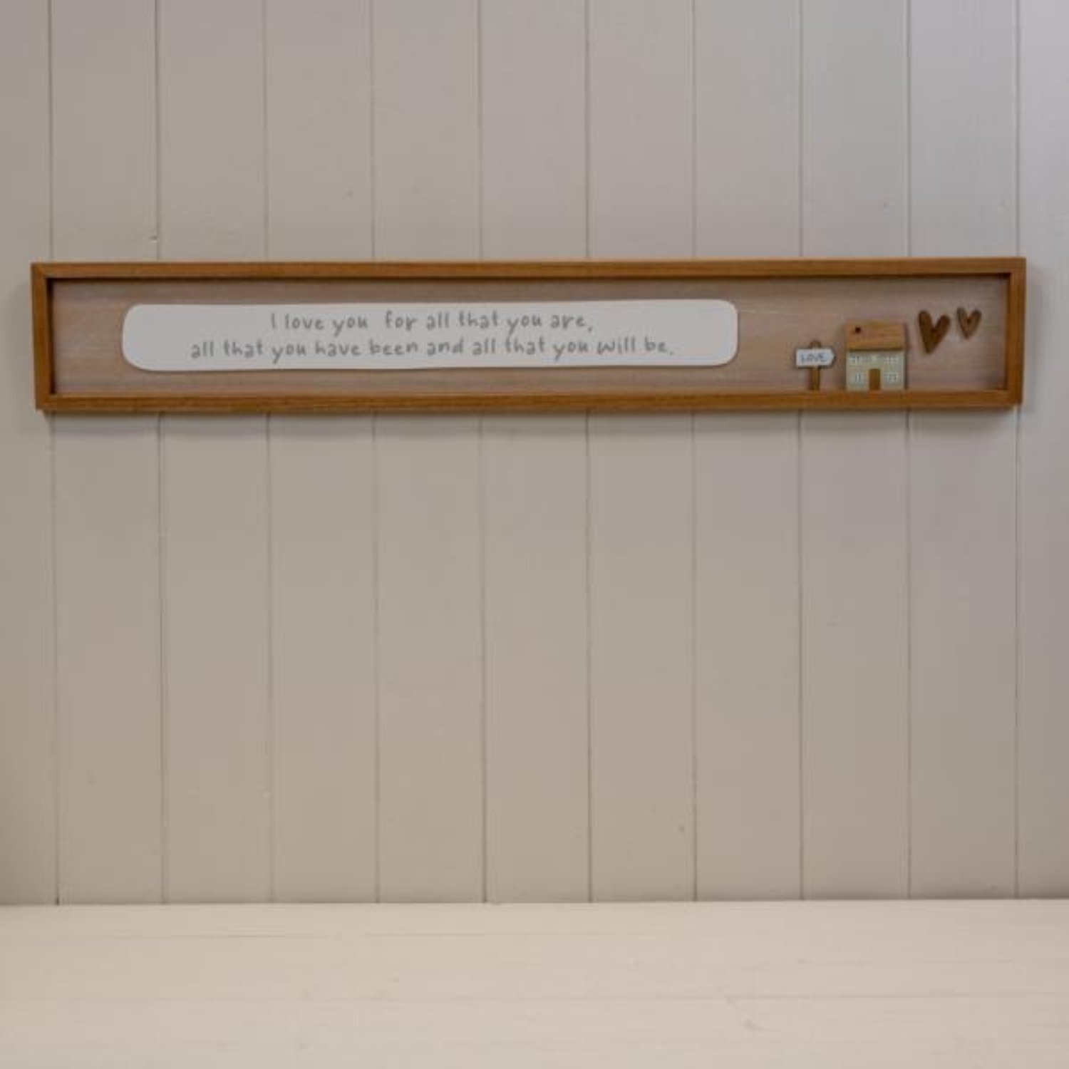 Natural Rectangle Wooden Sign 'I Love You For All You Are All That You - Brown