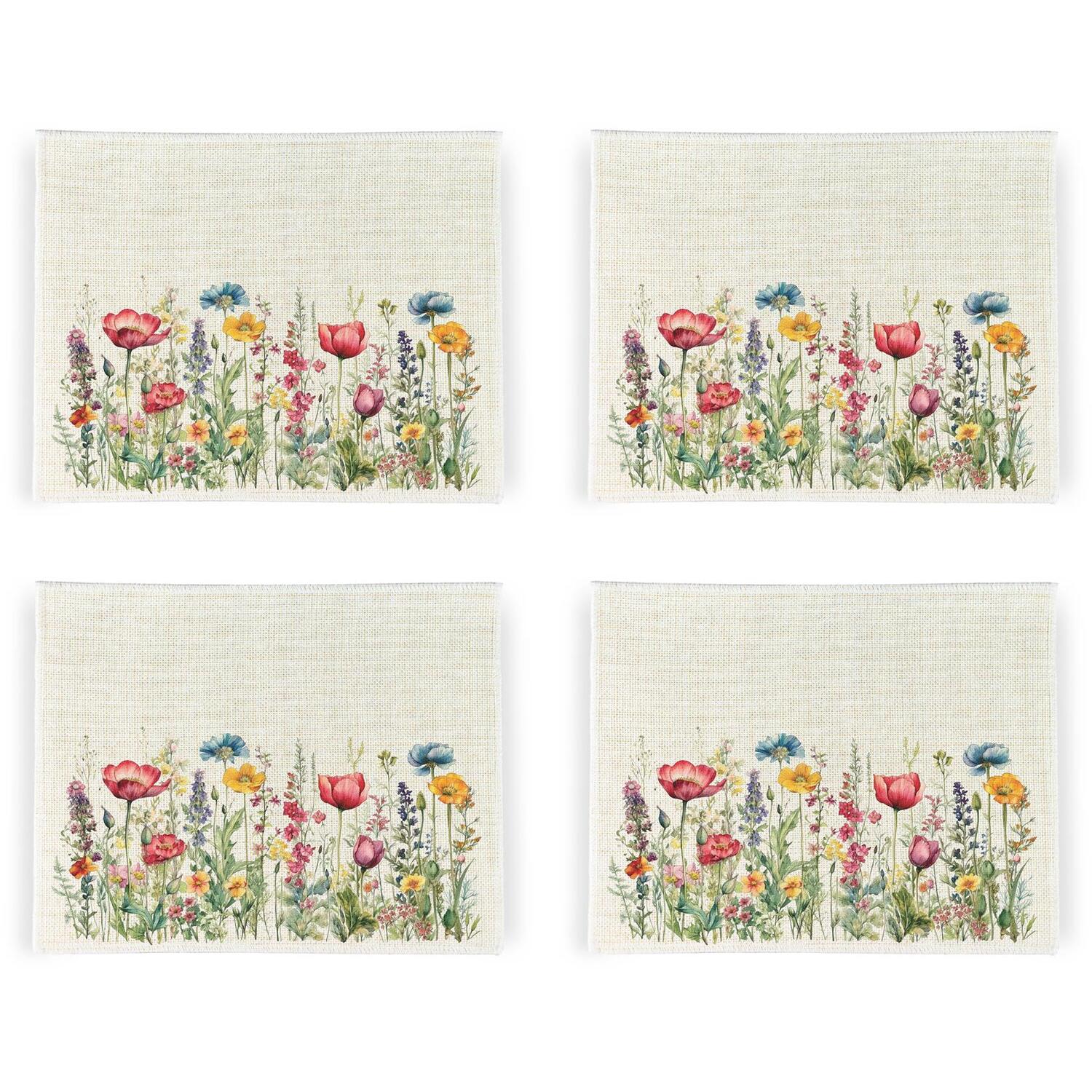 Image of Wildflower Meadow Linen Placemats - Set&hellip;