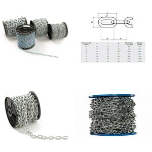 15 metres of 2 mm Strong Hot Dipped Galvanized Heavy Duty Steel Chain