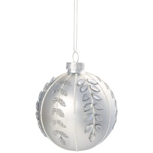 Matte Embellished Leafy Bauble
