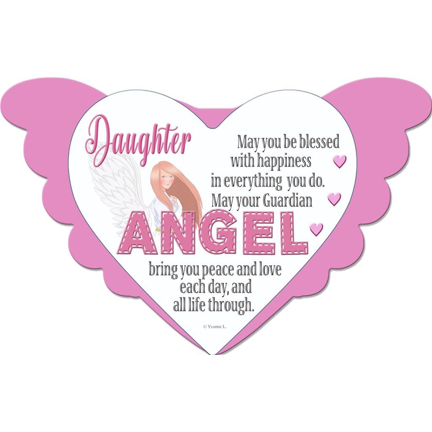 DAUGHTER Angel Heart Design Plaque - Multi
