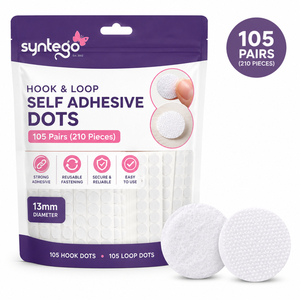 Pack of 105 Hook and 105 Loop Self Adhesive Fastener Dots