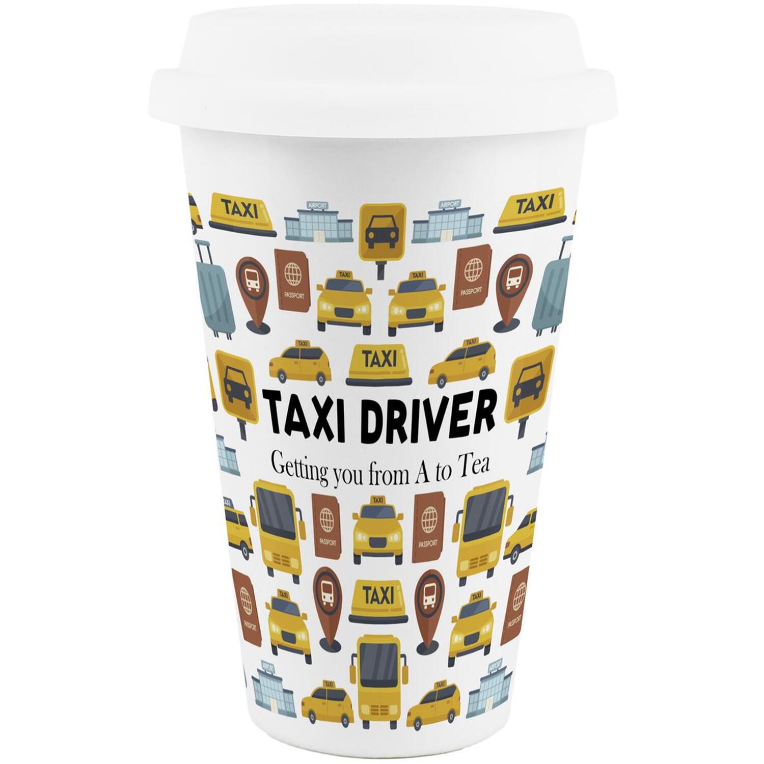 Image of Novelty Taxi Driver Ceramic Travel Mug&hellip;