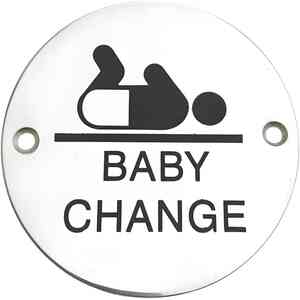 Dzina Baby Change Door Sign 75mm Screen Printed PSS Pack of 1
