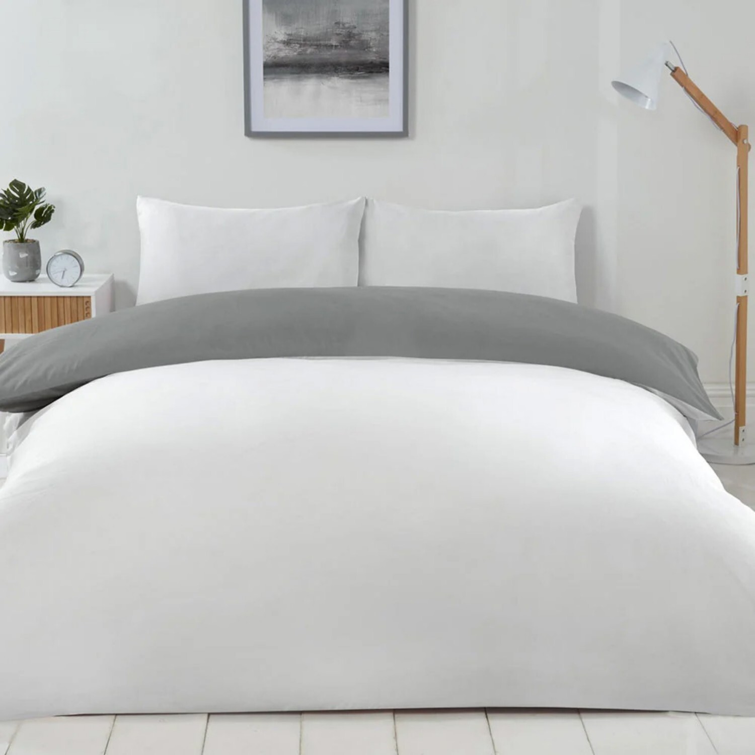 Voltico Reversible Soft Touch Easy Care Duvet Cover Set - White