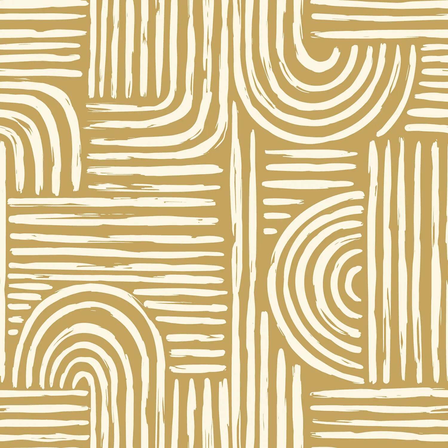 B&Q -  Raffia Curves Wallpaper In Mustard - Image 2