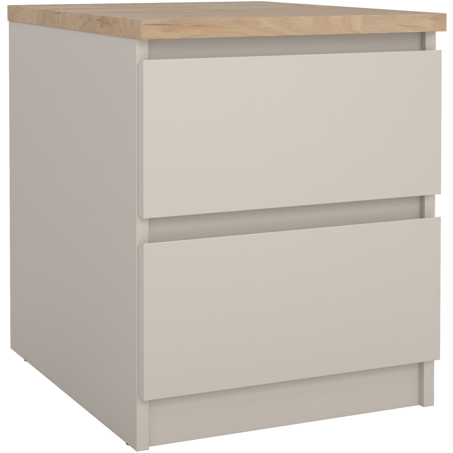 Furniture To Go Light Naia Bedside 2 Drawers In Cashmere Jackson Hickory - Cashmere & Oak - Manufactured Wood - 1 - Image 3