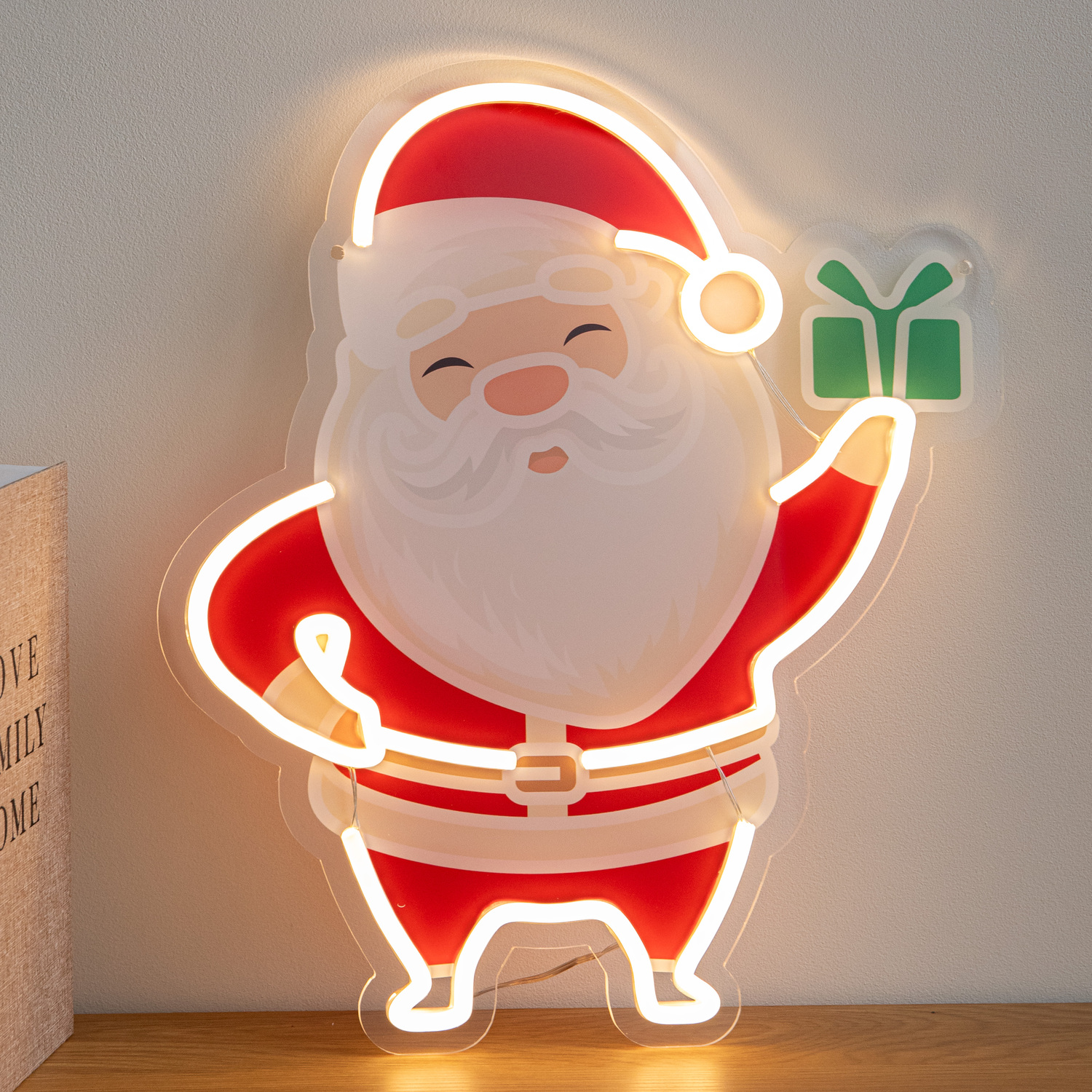 Rackhams Light/White 40Cm Santa Christmas Neon With Warm Leds & Usb Cable - Image 4