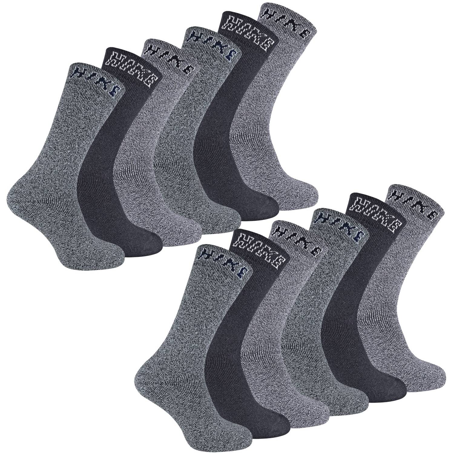 Sock Snob 12 Pairs Mens Cushioned Crew Hiking Boot Socks - Image 3