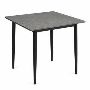 Modern Marble Effect Square Dining Table - Cream / Grey