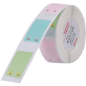 D Range 6x22mm Multi-Colour Cute PET Vertical Pen Thermal Label Roll 500 Labels
