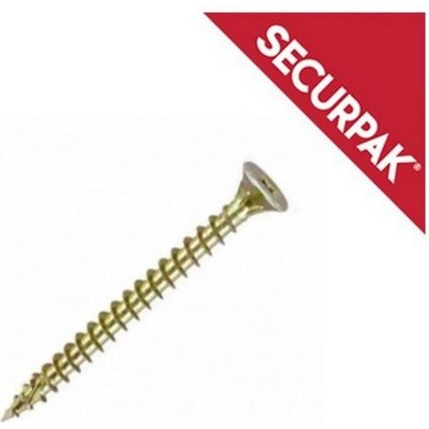 Securpak Countersunk Pozi Head Screw (Pack Of 9) - Gold