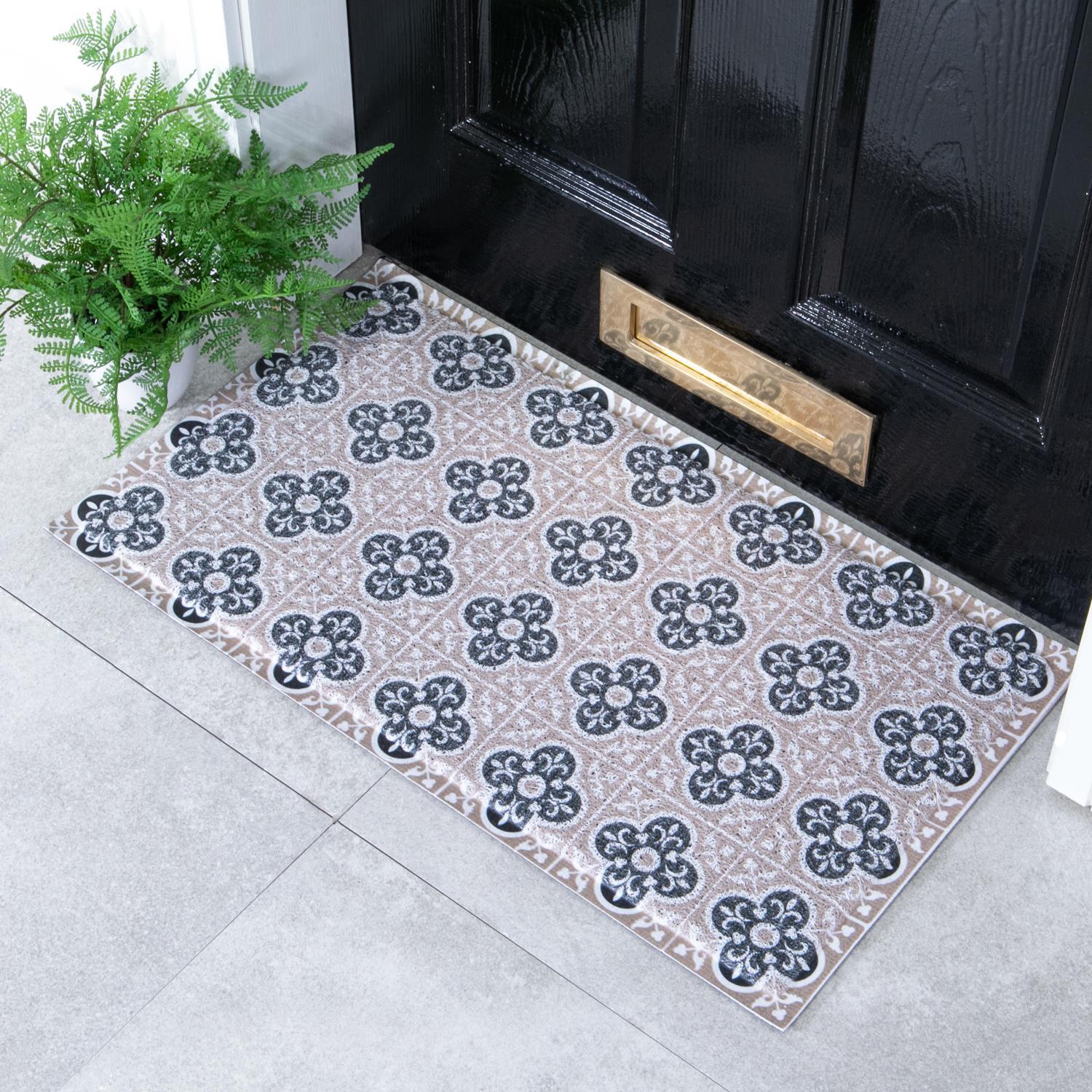 B&Q - Beige Mosaic Heavy Duty Non-Slip Indoor Outdoor Mat 70X40Cm - Image 2
