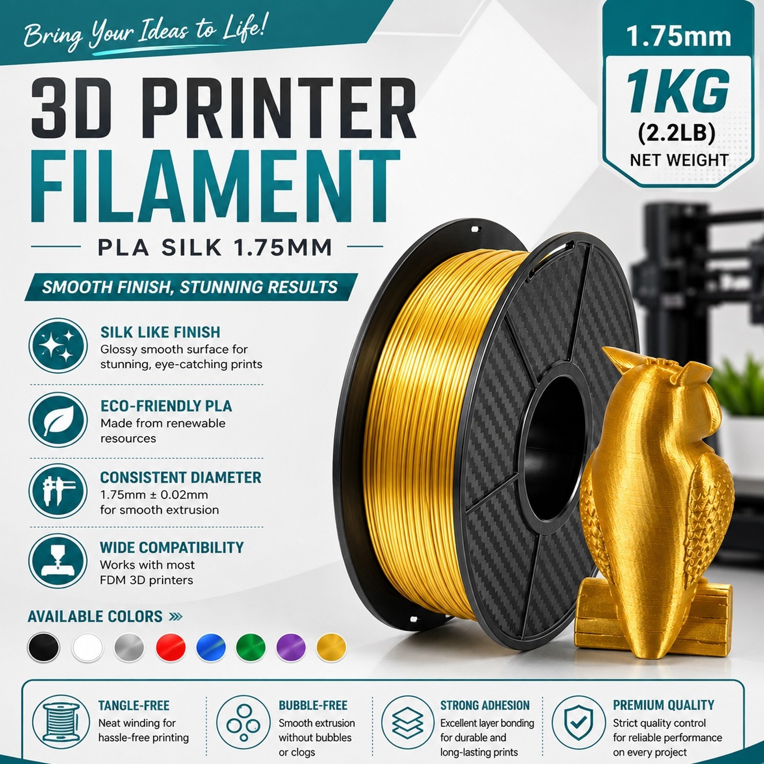 Atek Printer Filament - Gold