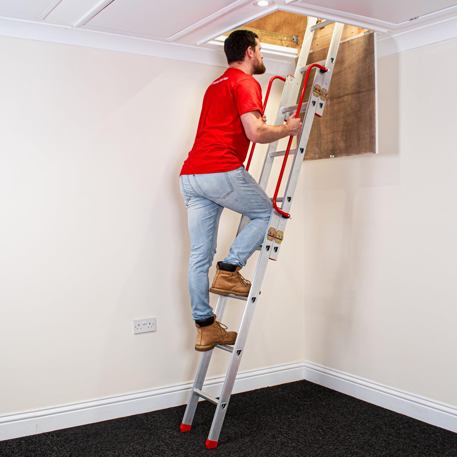 B&Q - 3 Section Aluminium Sliding Loft Ladder - Image 2