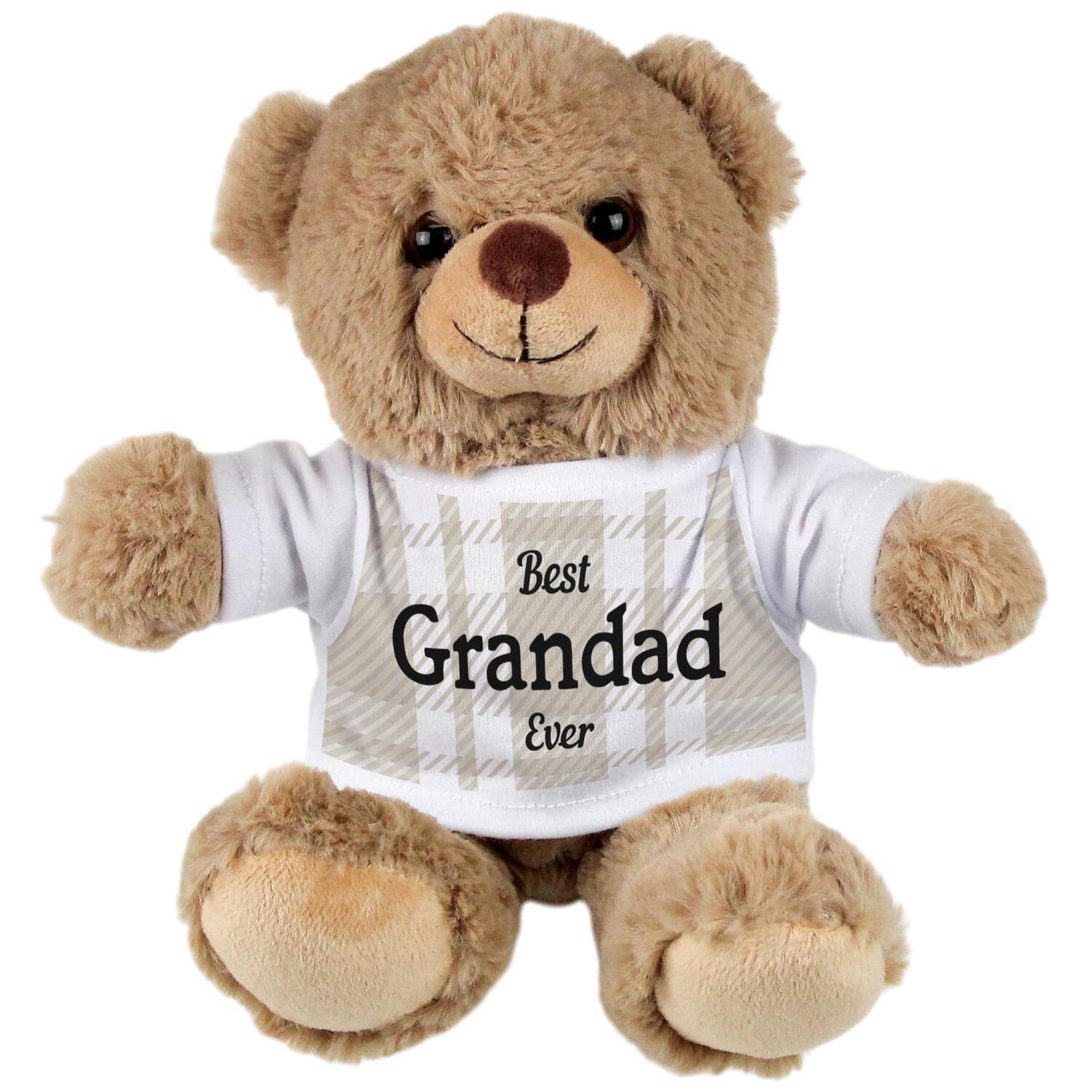 Best Grandad Ever Teddy Bear - Light Brown Small Plush Toy Gift for Father's Day - Image 2