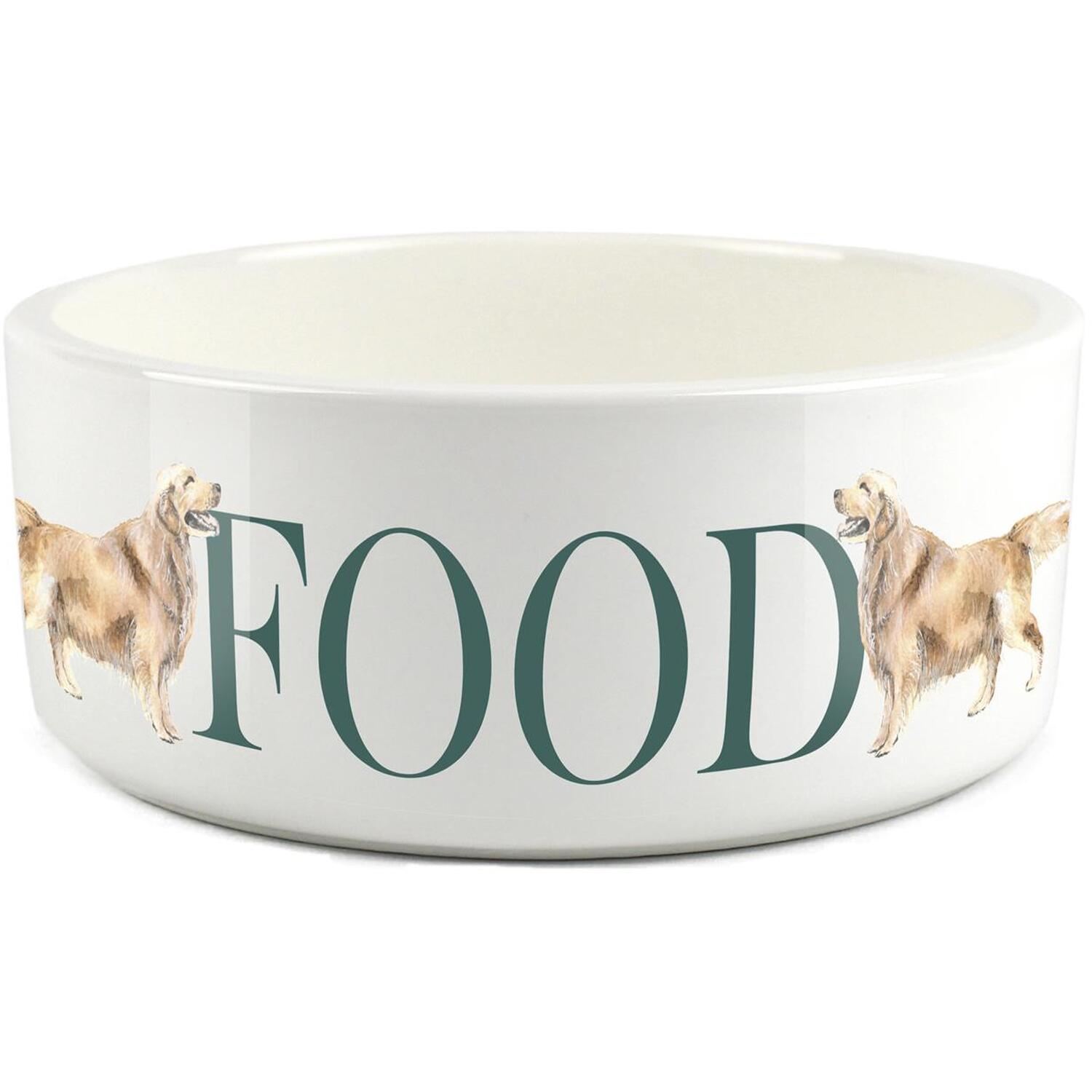 B&Q - Large Ceramic Pet Food BowlGolden Retriever - Image 2