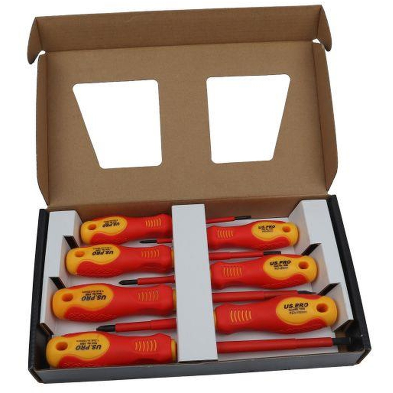 US PRO 7PC MAGNETIC VDE INSULATED SCREWDRIVERS 1500V SET ELECTRICAL POZI SLOTTED - Image 6