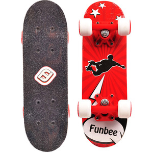 Funbee Mini Skate De Madera 17 Pulgadas – Monopatín Con Ruedas De PVC De 50x36mm, Multicolor, Para Niños Y Niñas Desde 2 Años