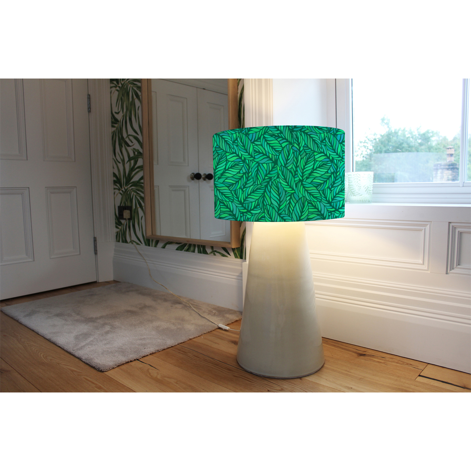 Image of Green Leaves Pattern Designer Lamp Ceiling&hellip;