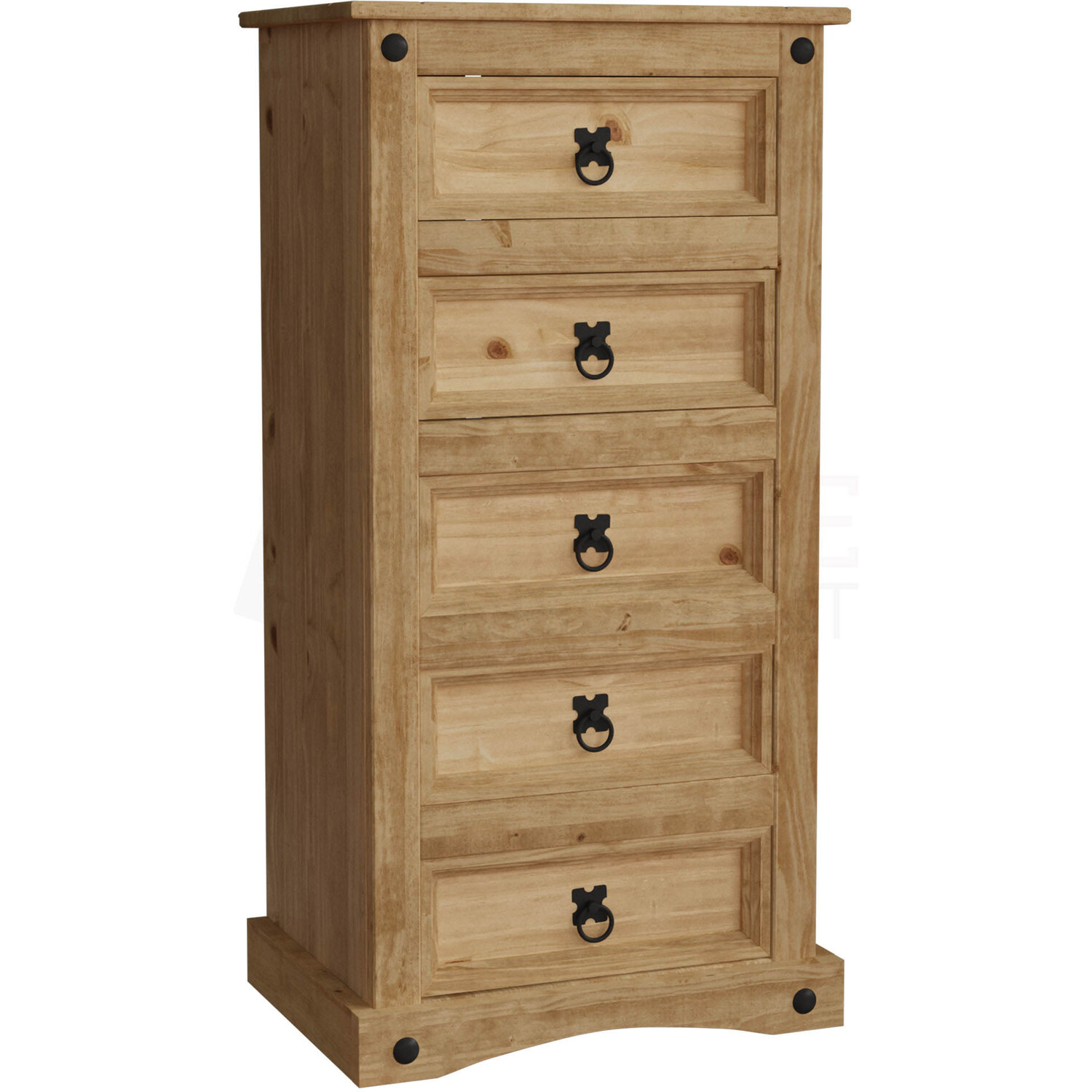 Corona 5 Drawer Narrow Chest - Pine