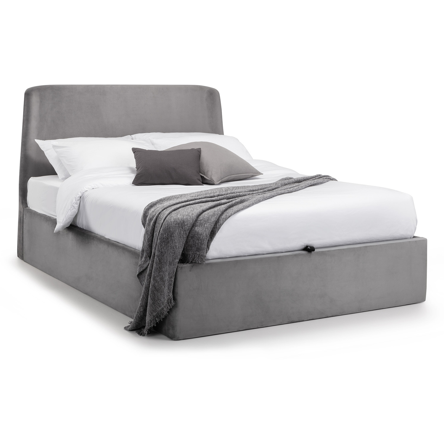 Frida Storage Ottoman King Size Bed - Grey - Grey
