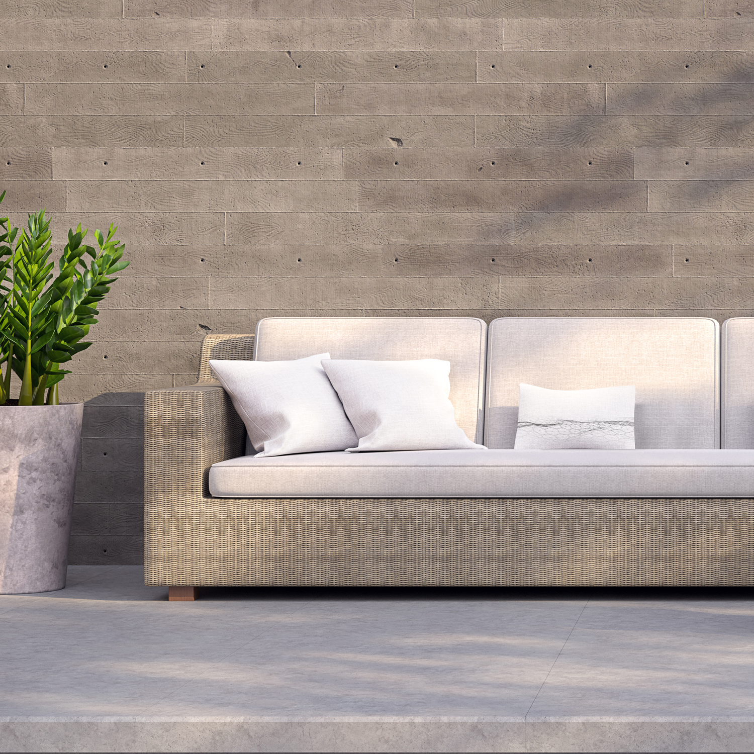 Futuristic Digital Landscape Outdoor Cushion - White