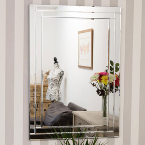 MirrorOutlet Luxford All Glass Bevelled Mirror 100 x 70cm