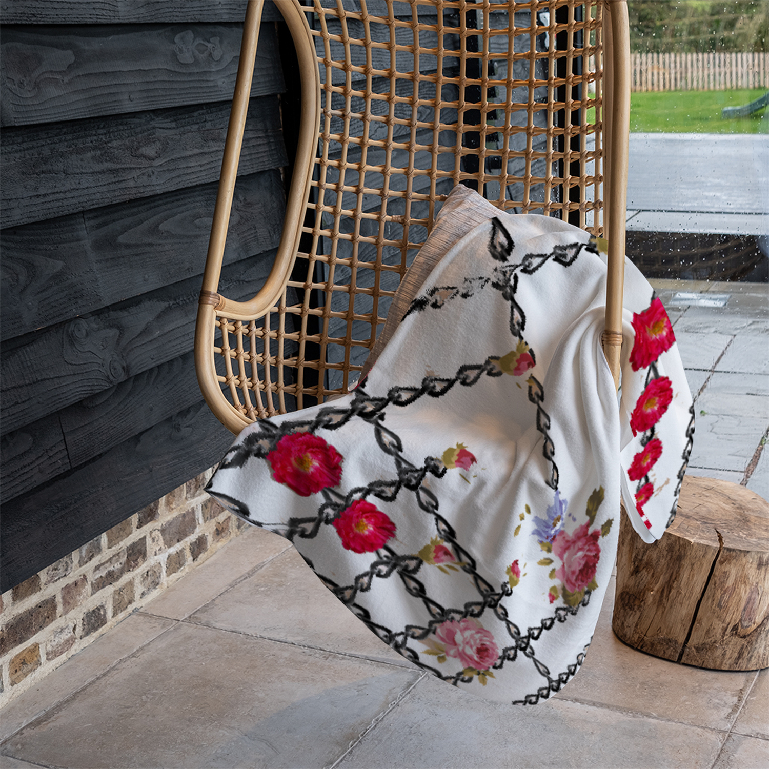 Roses  Chains Blanket - Red