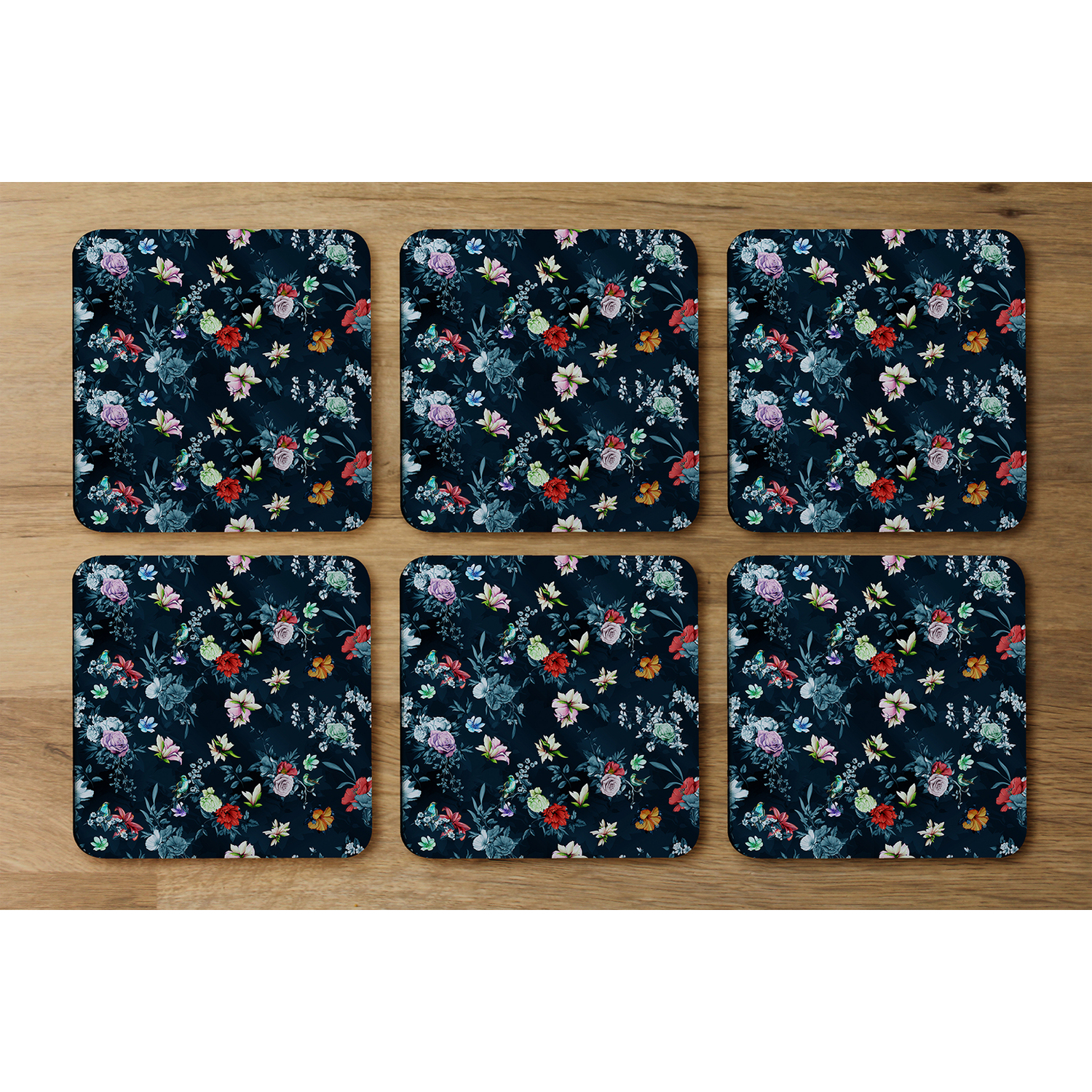 Roses  Other Bright Flowers Coaster - Blue