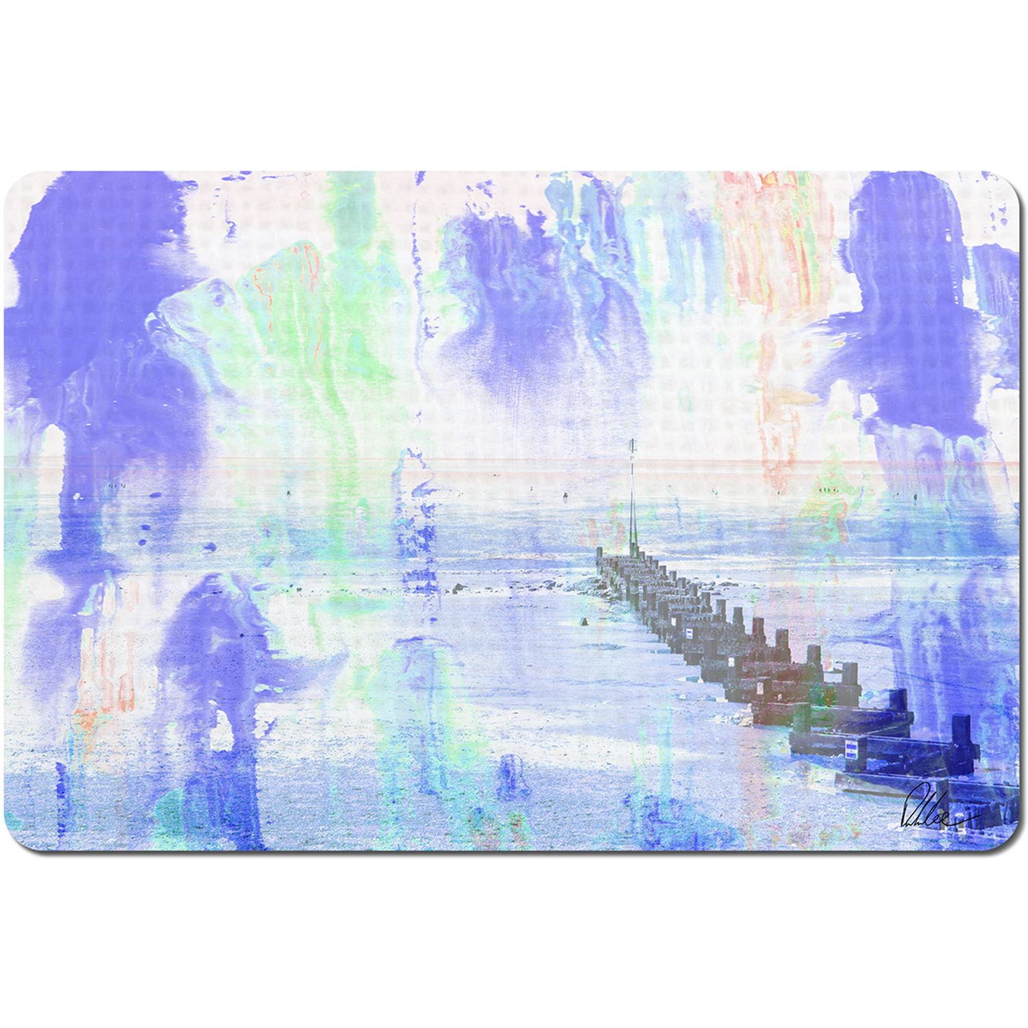 Image of Beach Blue Placemat - Purple