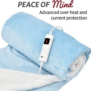 Aquamarine Heated Electric Throw Fleece Over Blanket Sofa Bed Large shot 2657775