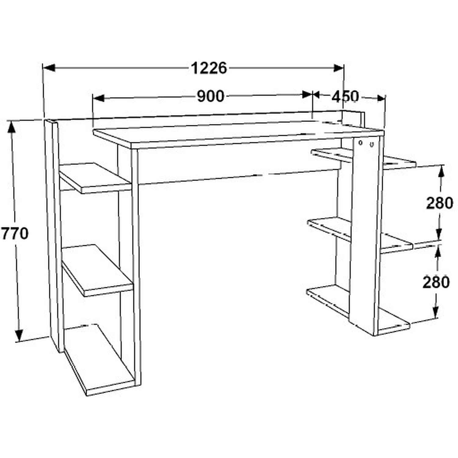 Cina Computer Desk - White