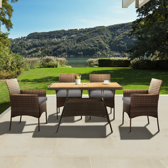 5 Piece Outdoor Garden Furniture Set, Garden Dining Set, Table and Chair Set