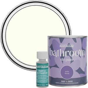 Rust-Oleum Bathroom Tile Paint in Satin Finish - Antique White 750ml
