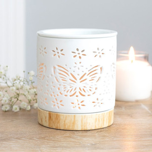 Matte Ceramic Butterfly Oil Burner Pretty and Aromatic