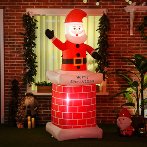 HOMCOM Christmas Inflatable Santa Claus with LED Lights for Lawn