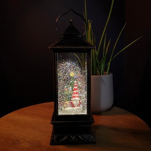 Christmas Glitter Water Spinner Lantern with Snowy Gonk Scene