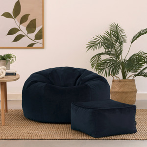 icon Kingston Classic Velvet Bean Bag and Footstool