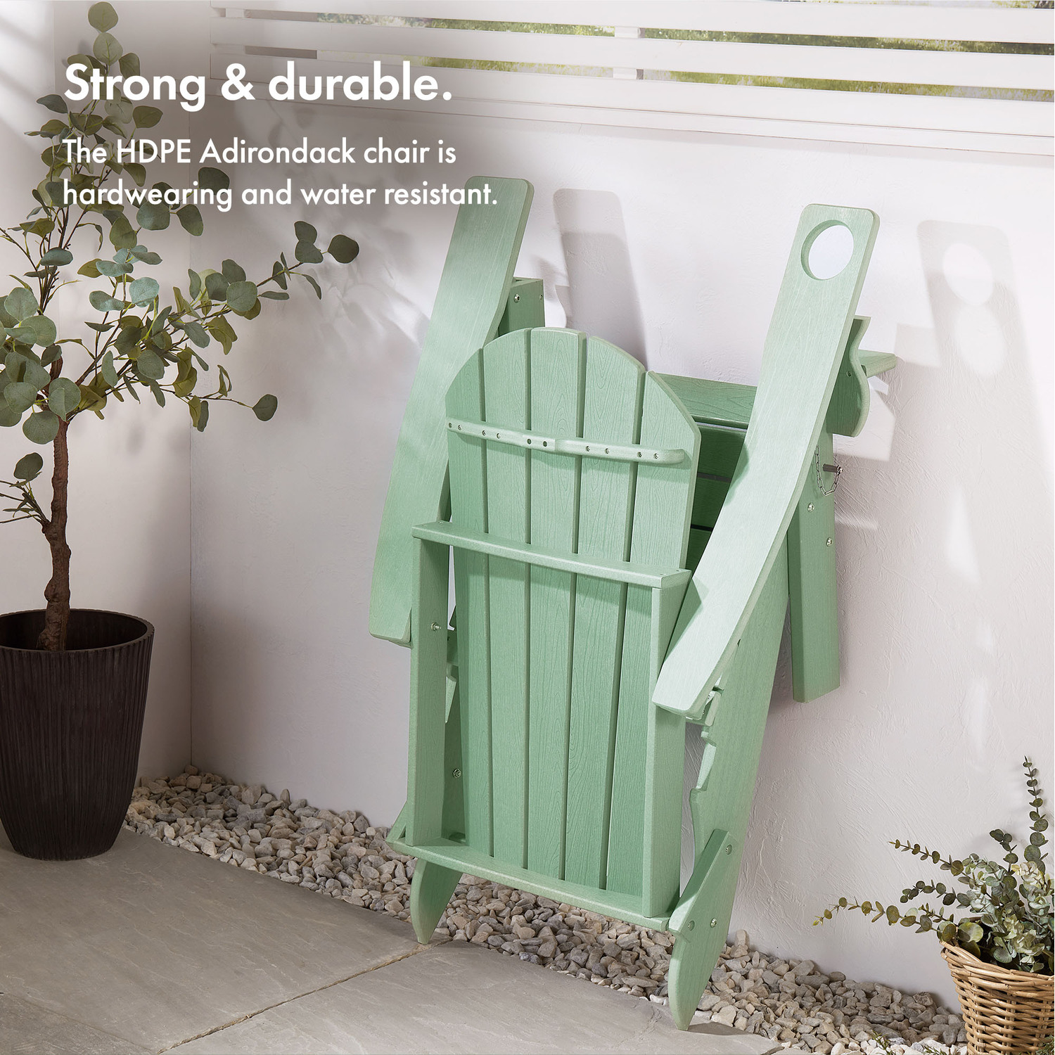 Folding Adirondack Garden Chair - Sage Green 2