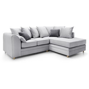 Light Grey / Right-hand Chicago Velvet Corner Sofa shot 5168761