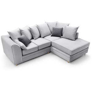Light Grey / Right-hand Chicago Velvet Corner Sofa shot 5168764