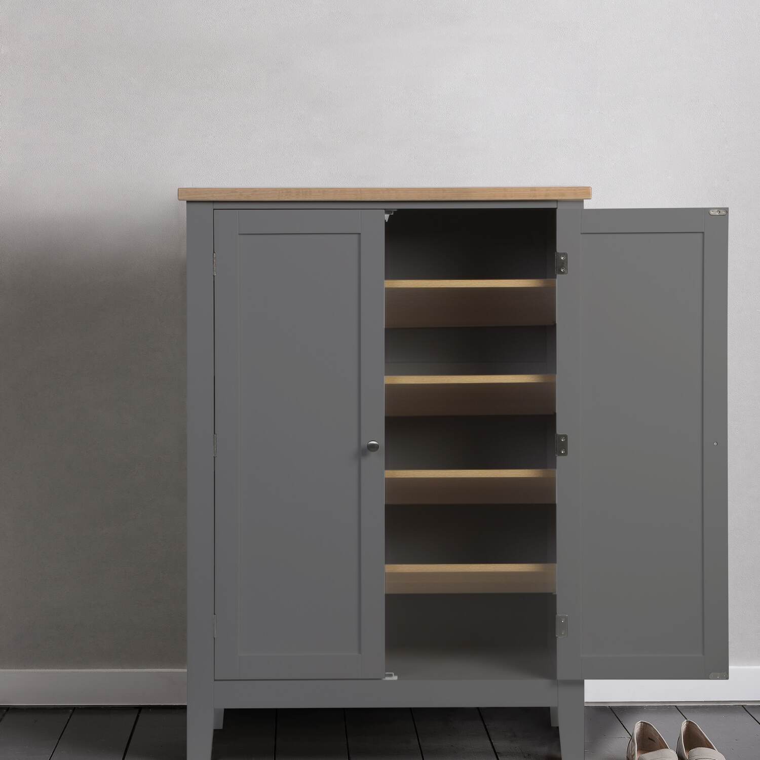 Leines Shoe Storage In Charcoal Grey - Grey