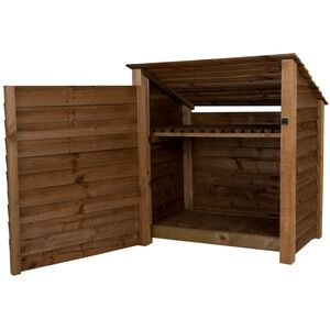 Wooden Garden Tool Store With Reverse Roof And Shelf