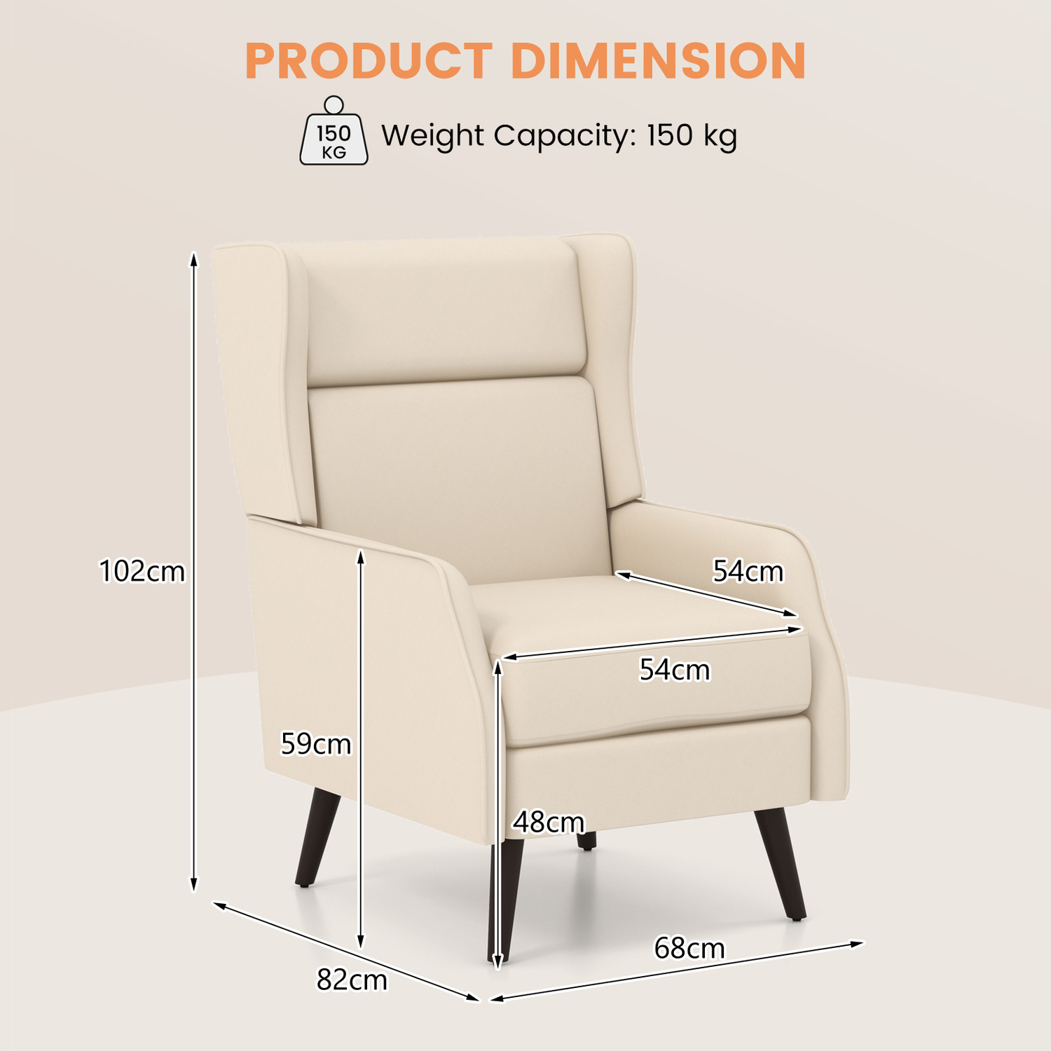 Single Sofa Accent Chair - White