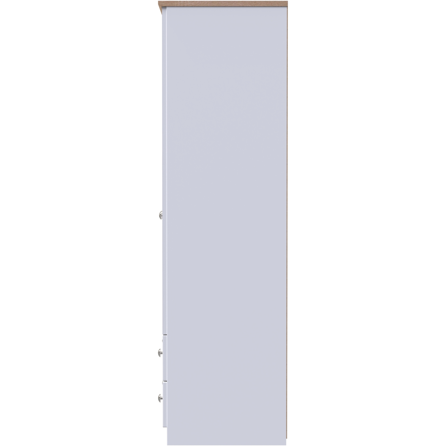 Sussex Fully Assembled Tall 2 Drawer Wardrobe - White Ash Bardolino Oak