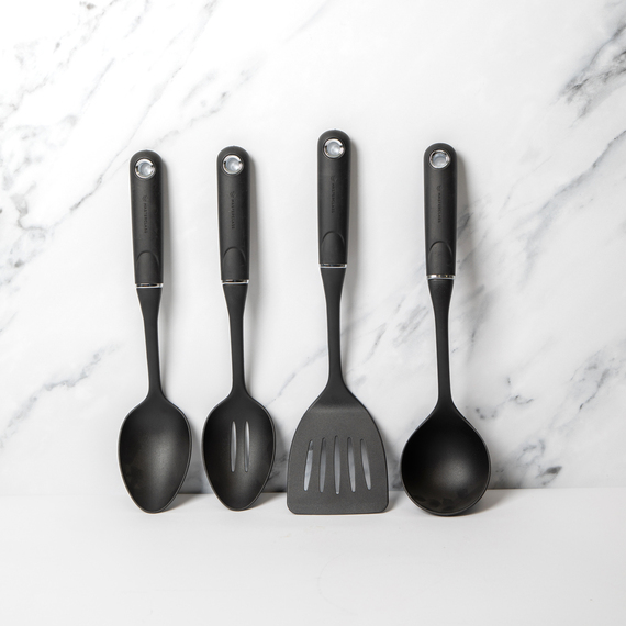 4pc Nylon Kitchen Utensil Set Ladle, Spoons, Turner