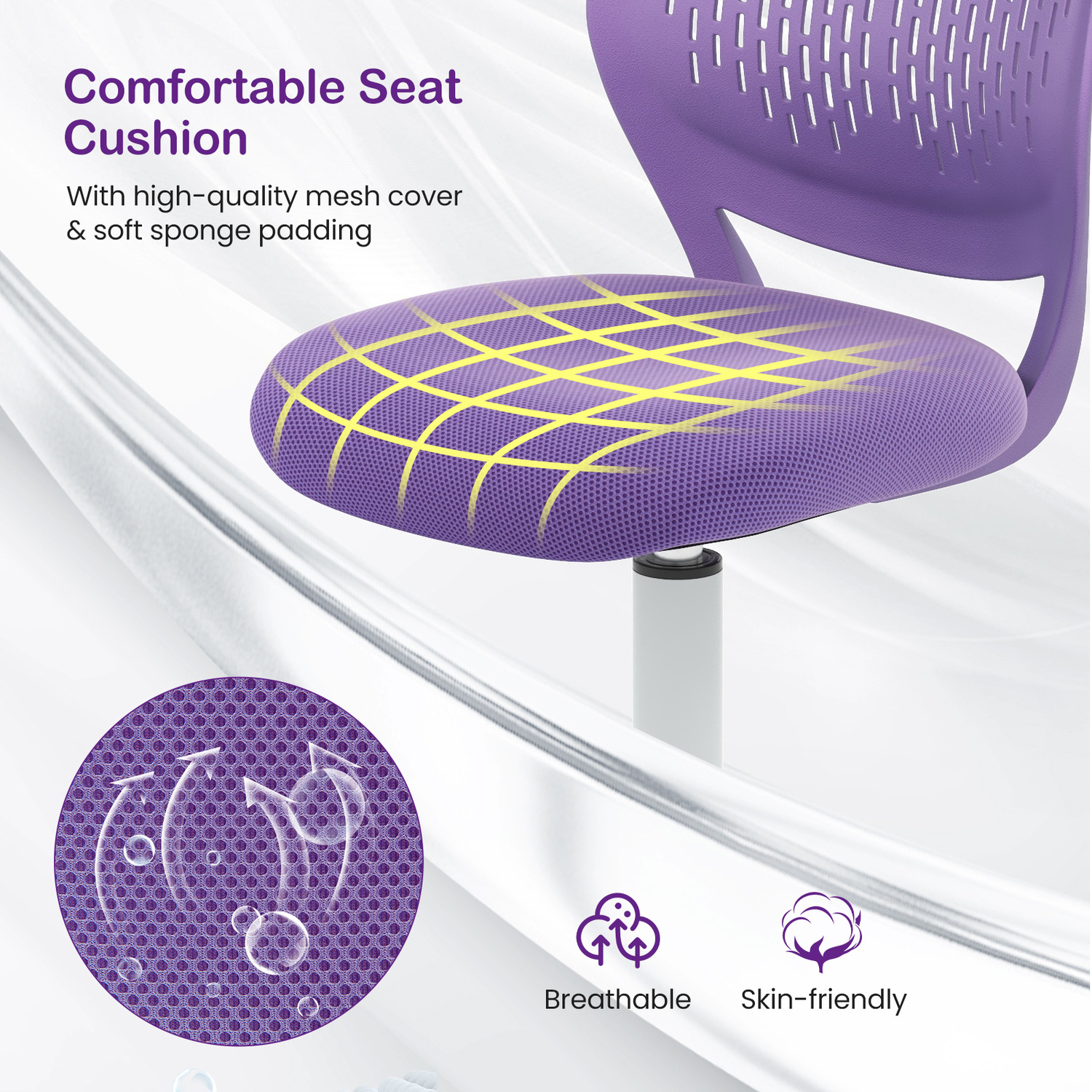 Kids Desk Chair Children Study Chair - Purple